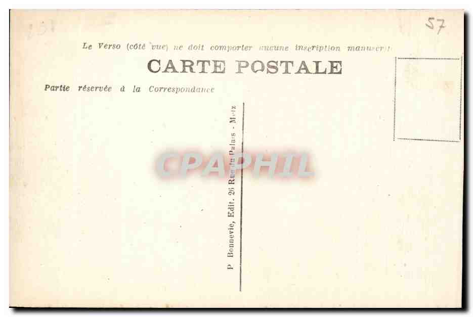 Sarrebourg - Sous-Préfecture et le Haut de la Grand'Rue — P. Bonnevie, Édit. 25 Rue du Palais, M.-iz — Rückseite
