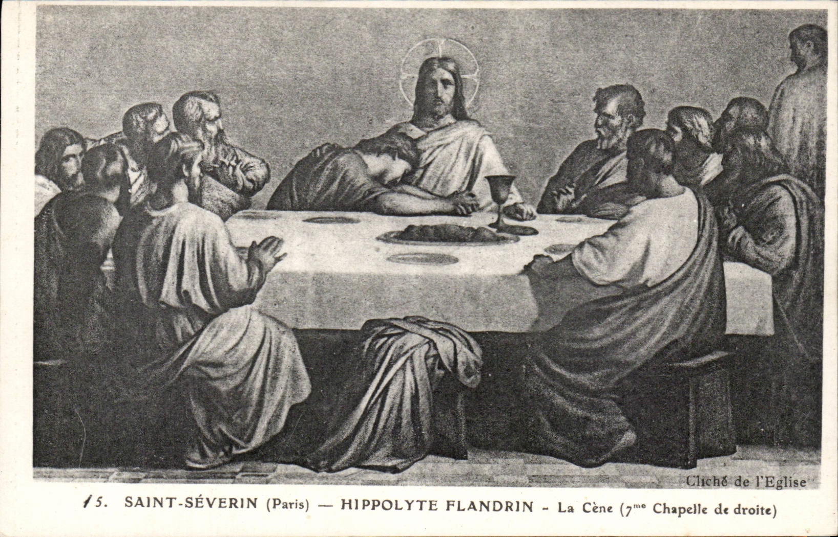 Paris Saint Severin CPA Hippolyte Flandrin La CEne (7eme chapelle de droite)