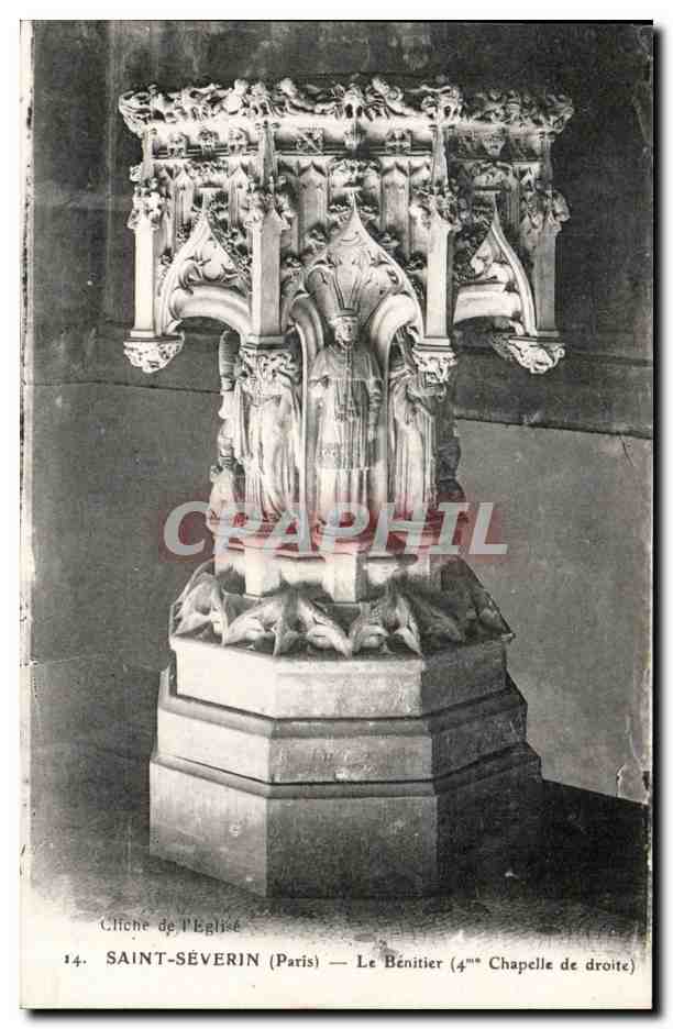 Paris Saint Severin CPA Le benitier (4eme chapelle de droite)