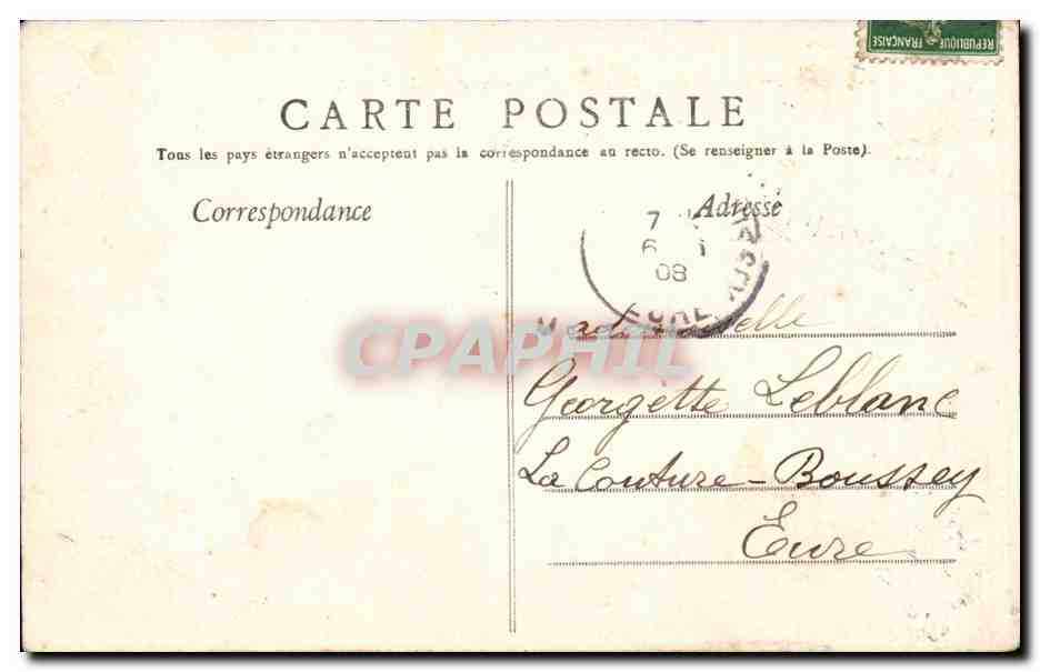 Paris CPA Musee du Louvre et les jardins — Verso