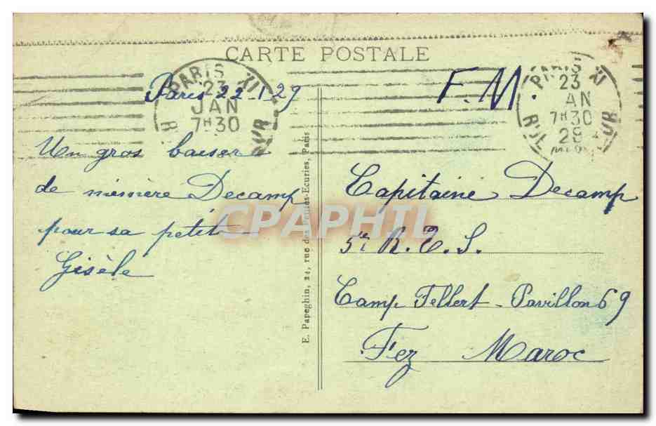 Paris CPA Rue de Rivoli vers le Louvre — Rückseite