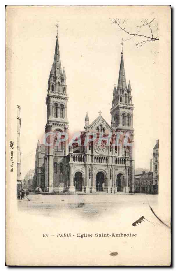 Paris CPA Eglise Saint Amboise