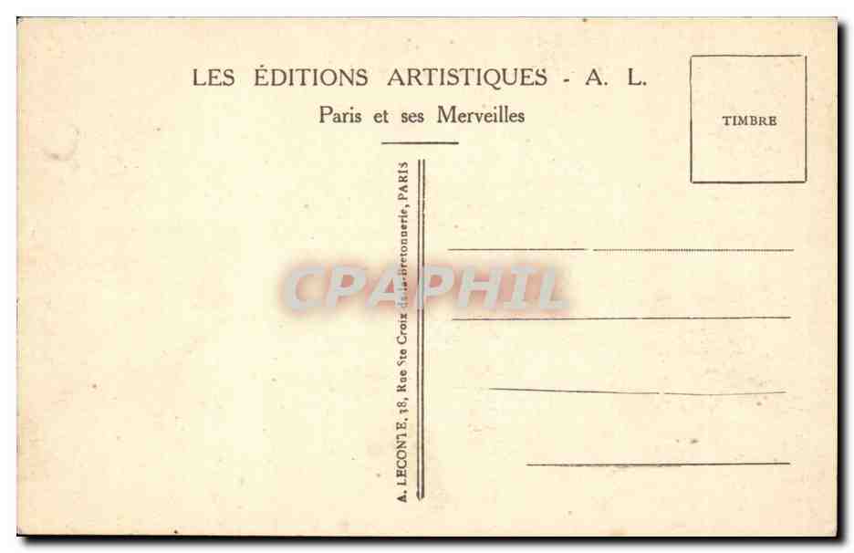 Paris CPA Ecole militaire — Rückseite