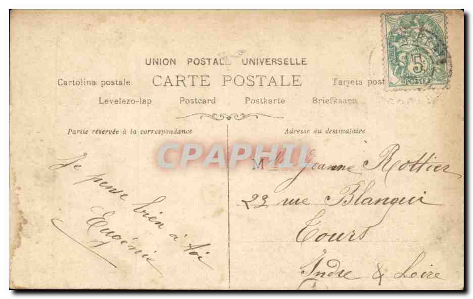 Robinne — Portrait de jeune femme en robe et voile orné — S.I.P. n°1342 — Verso