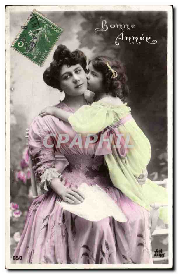 CPA Fantaisie Femme Enfant Bonne annee
