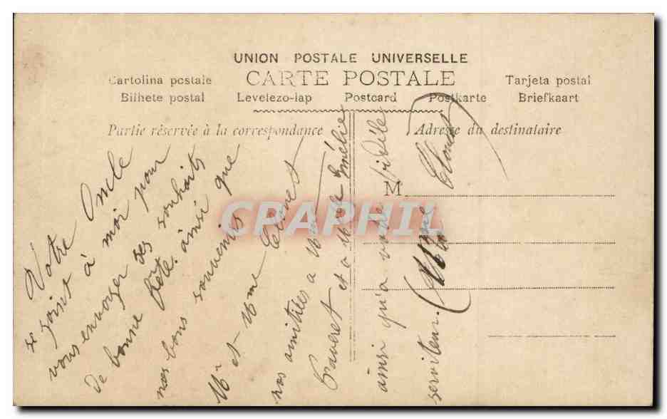 CPA Fantaisie Femme Joyeuse Fete — Verso