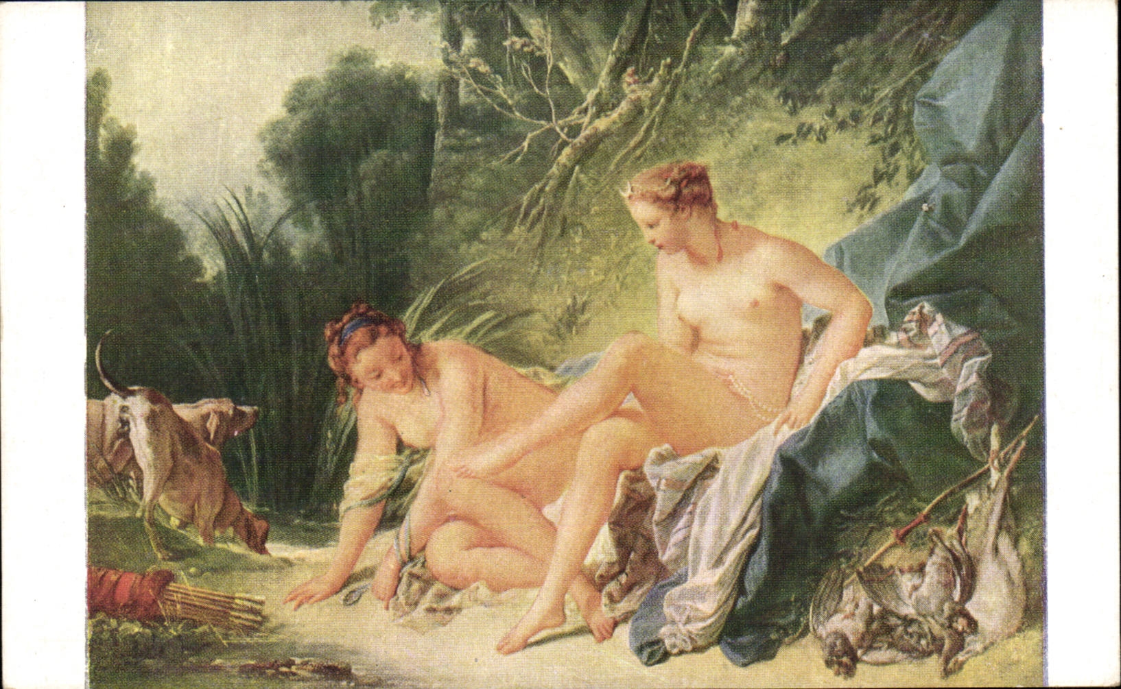 CPA Fantaisie Francois Boucher Musee du Louvre Diane sortant du bain