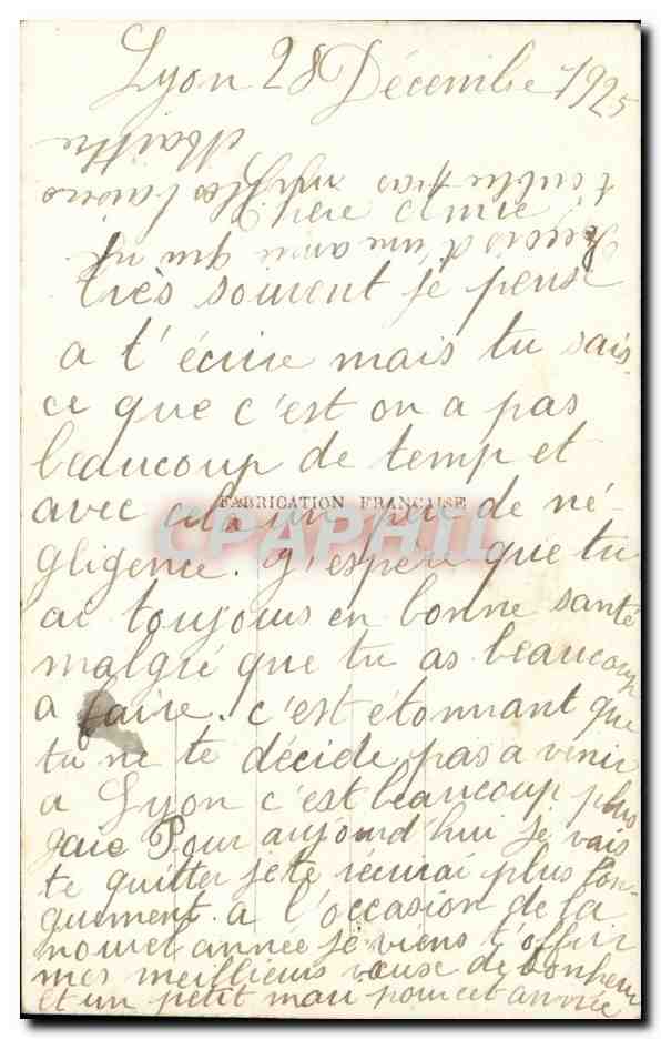 CPA FAntaisie Femme Couple Bonne annee — Verso