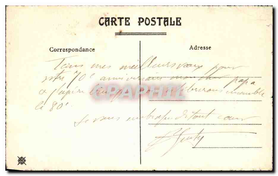 CPA Fantaisie Heureux anniversaire — Rückseite