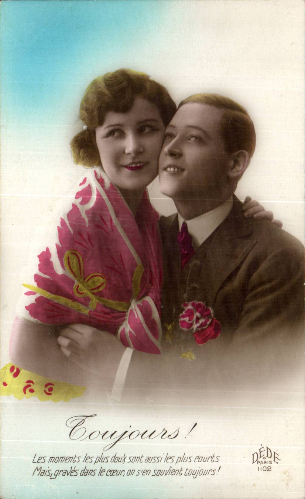 CPA Fantaisie Femme Couple
