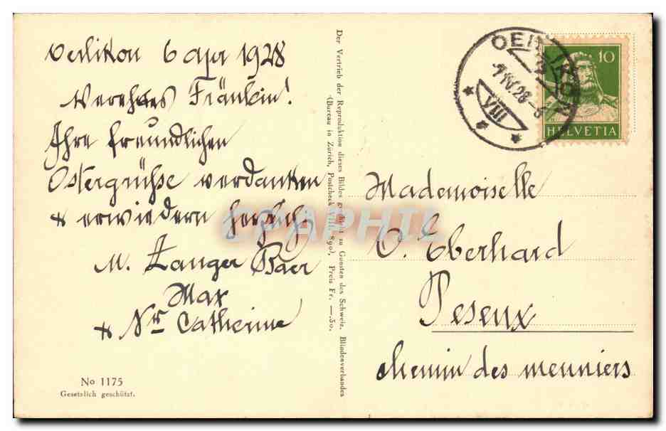 CPA Fantaisie Ernst Stuckelberg Johannes auf pathmos — Verso