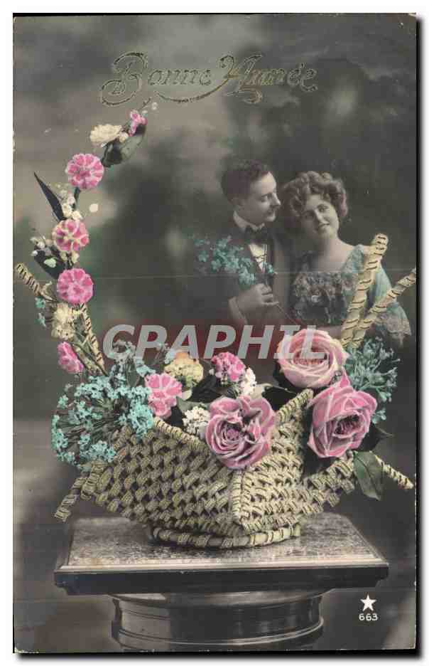 Couples en bouquet de roses — Bonne Année — Graphphil n° 663