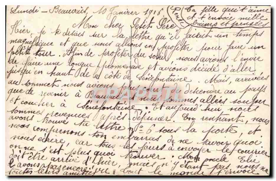 CPA Fantaisie Femme Bonne annee — Verso