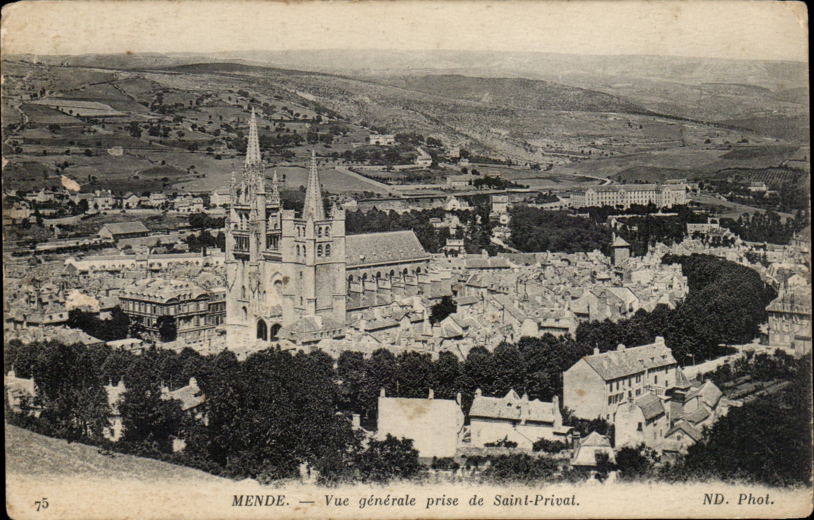 Mende CPA Vue generale prise de Saint Privat