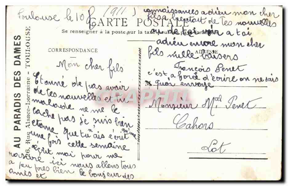CPA Enfants Pastorale — Rückseite