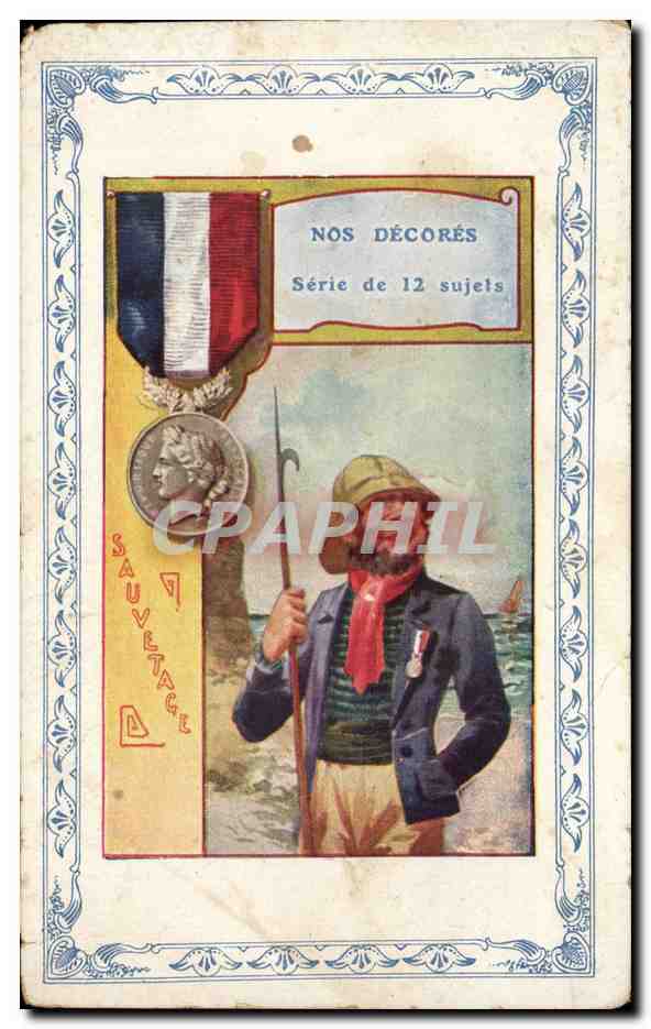 CPA Nos decores Serie de 12 sujets ( militaria ) Sauvetage marin
