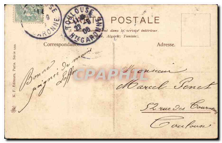 CPA Les glaneurs — Verso