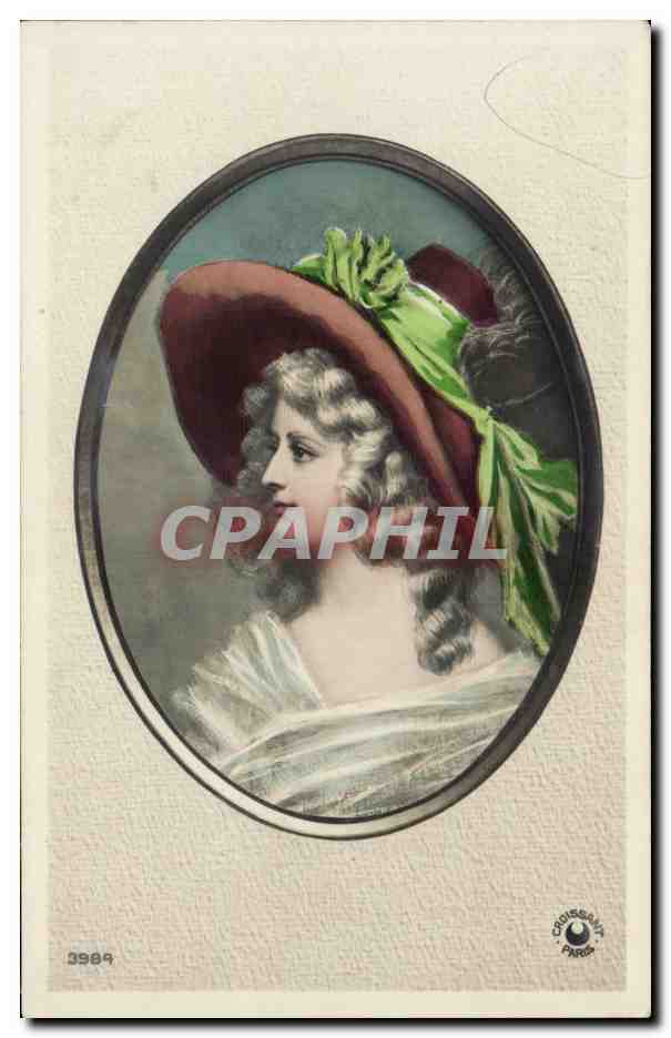 Jeune femme en chapeau rouge — Corrègans, Paris — n° 3989