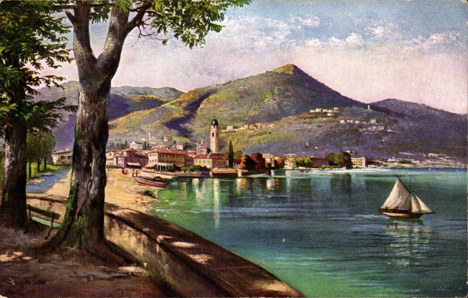 CPA Fantaisie Paysage Italie ITalia Cernobbio sul Lago di Como