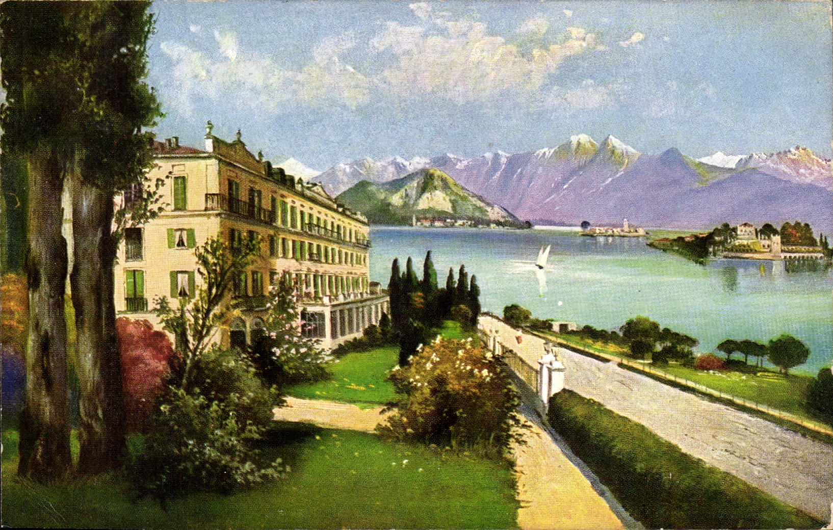 CPA Fantaisie Paysage Italie ITalia Lago Maggiore