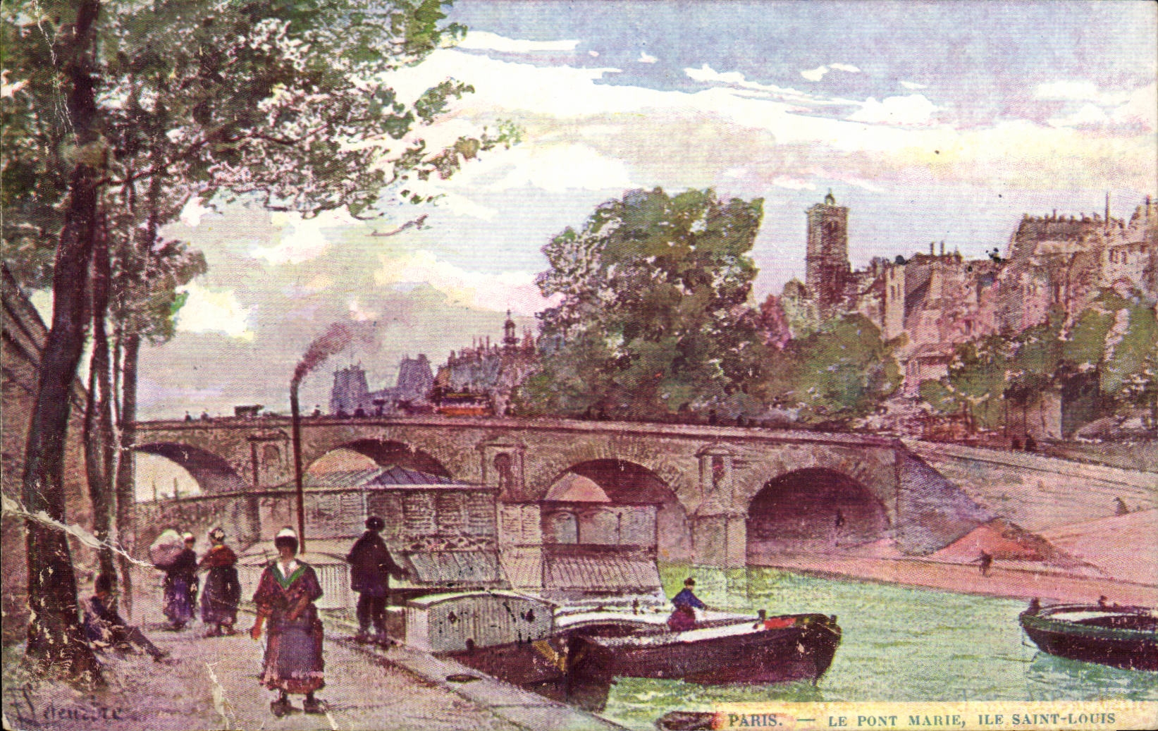 CPA Paris Le pont Marie Ile Saint louis