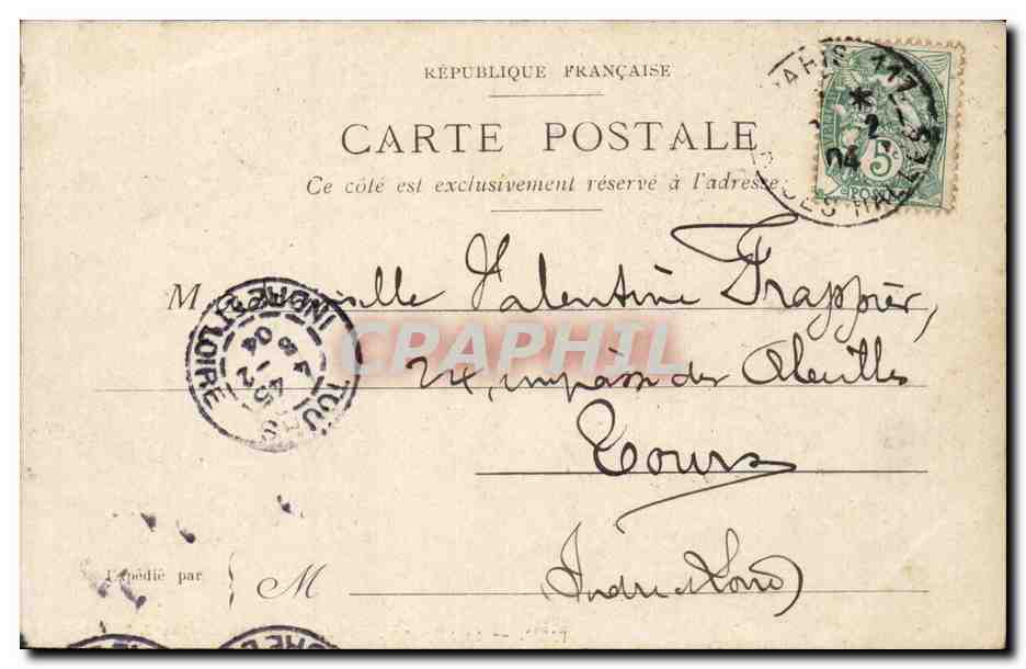 CPA Paris La legion d'honneur et la gare d'Orleans Quai d'Orsay — Verso
