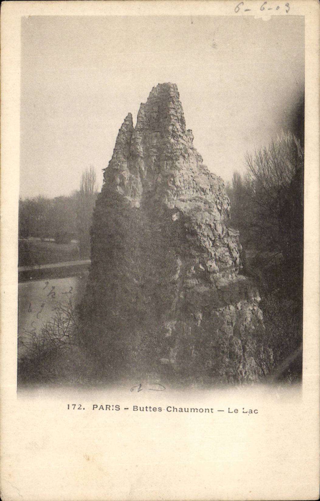 Paris CPA Buttes Chaumont Le lac