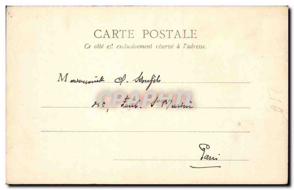 Paris CPA Palais Bourbon ( chambre des deputes ) — Rückseite