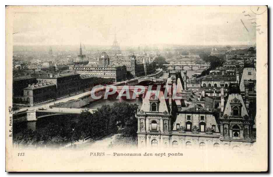 Paris CPA Panorama des sept ponts