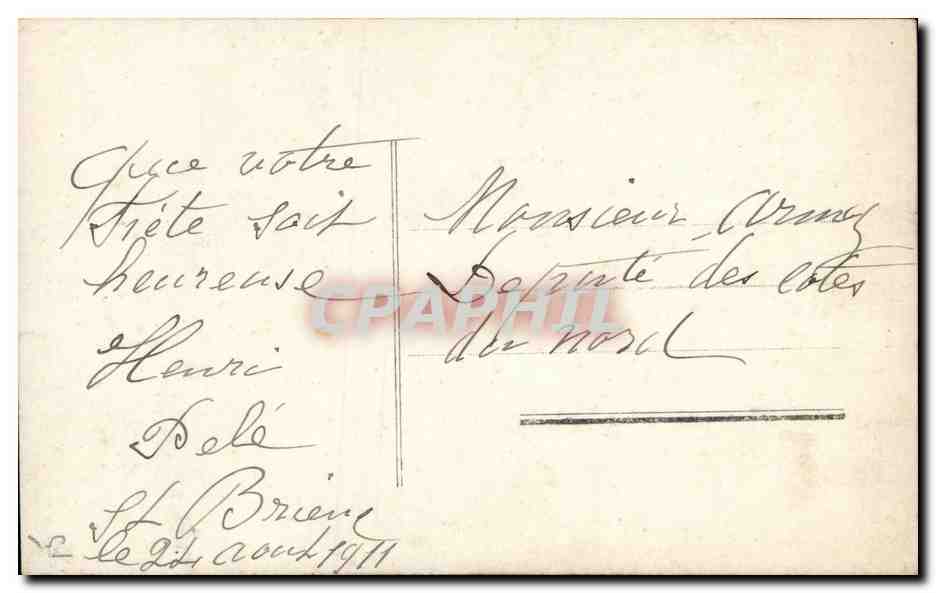 CPA Fantaisie Homme et bouquet de fleurs — Back