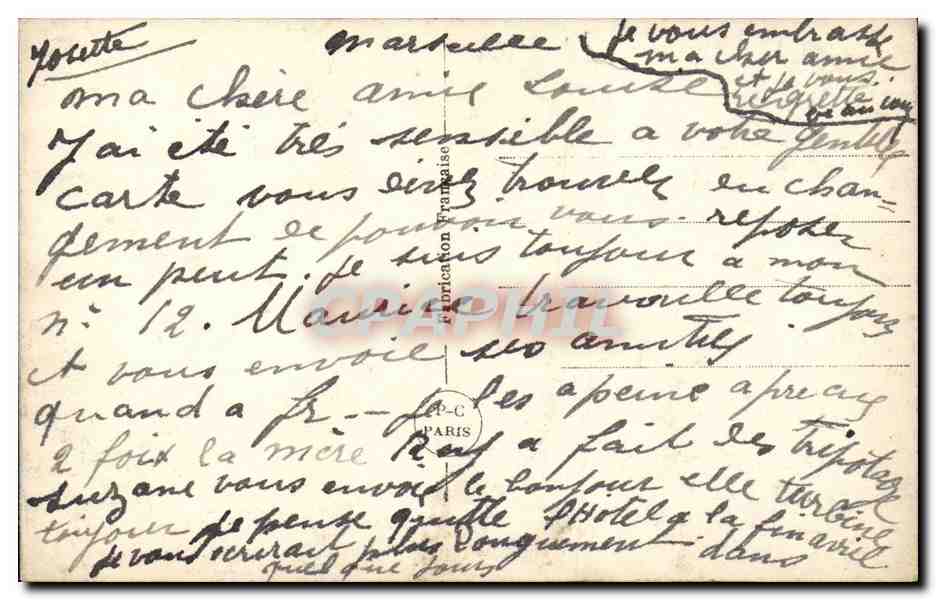 CPA Fantaisie Femme — Verso