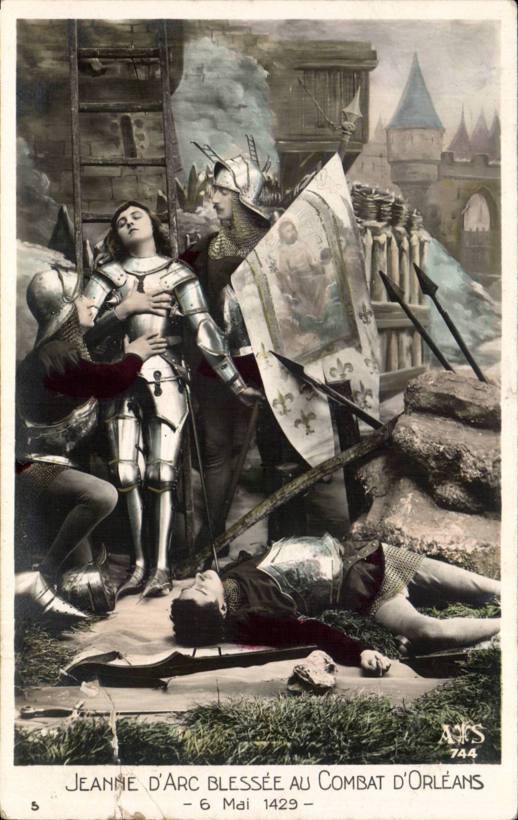 Jeanne d'Arc blessée au Combat d'Orléans — 6 Mai 1429 — éditée par Acks n°744