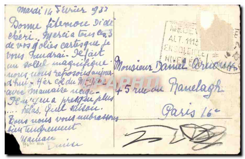 Enfant portant bouquet et colis — éditeur DAVID EL — Verso