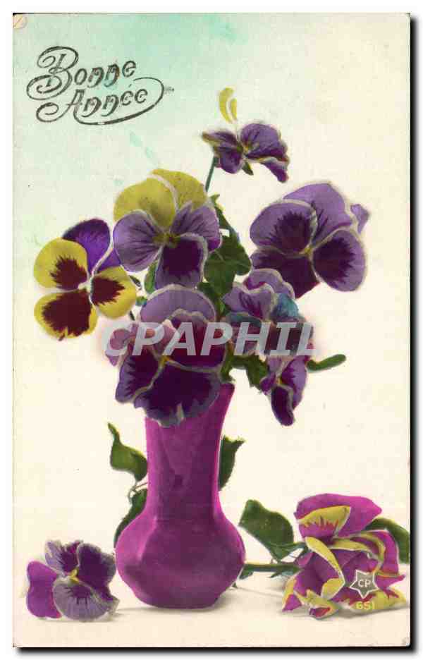 CPA Fantaisie Fleurs Bonne annee