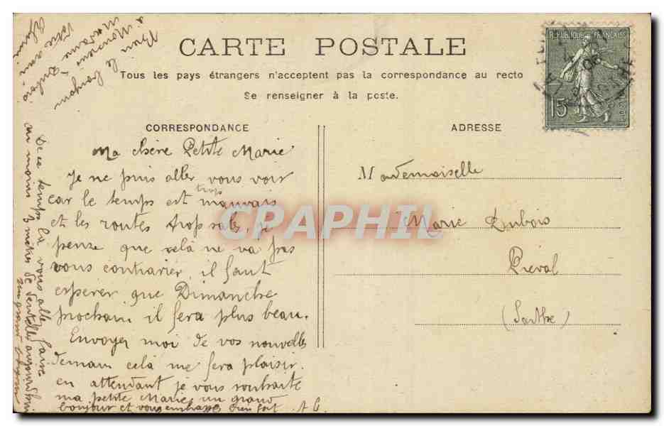 CPA Fantaisie Femme — Rückseite