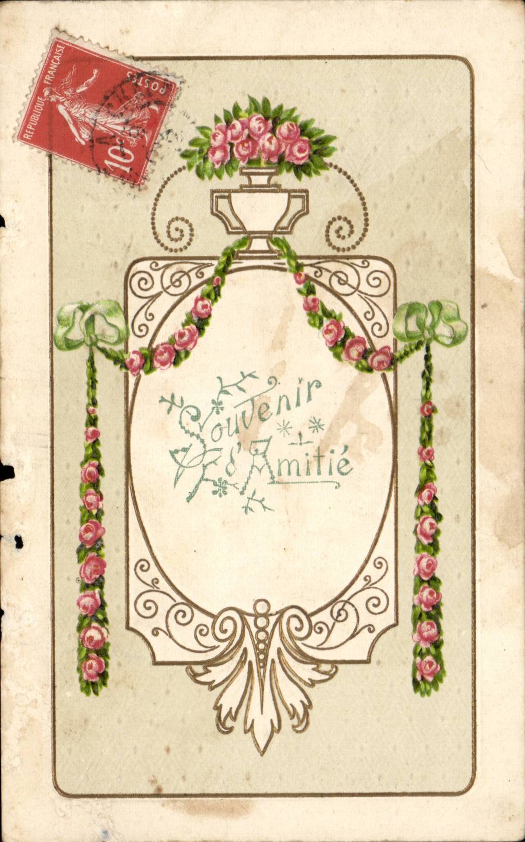 CPA Fantaisie Souvenir d'amitie 