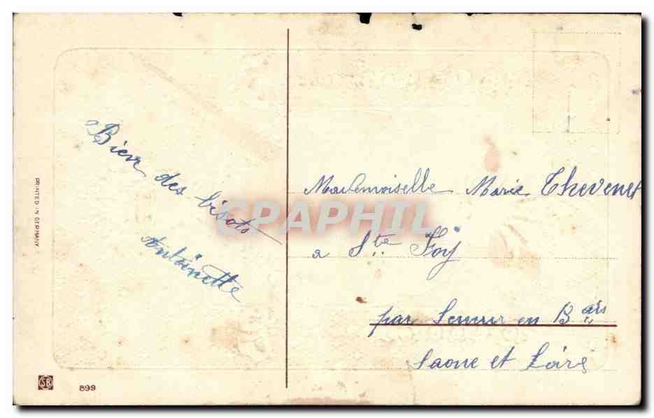 CPA Fantaisie Souvenir d'amitie  — Rückseite