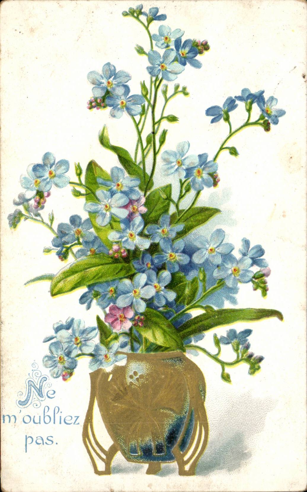 CPA Fantaisie Fleurs Ne m'oubliez pas
