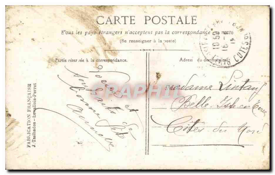 Jeune femme tenant un bouquet — Heureuse Fête — M. Boulanger, n°702 — Rückseite