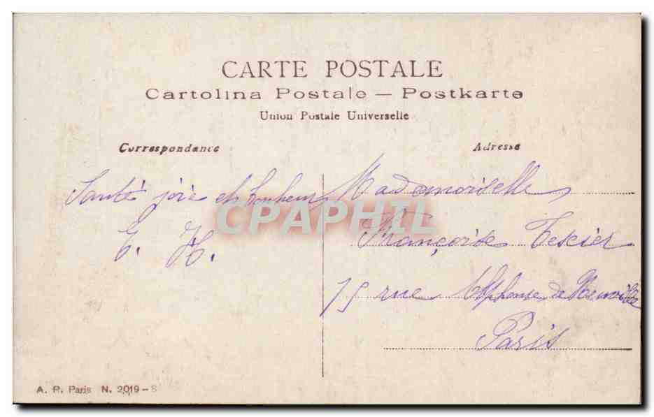 CPA Fantaisie Fleurs Heureuse annee — Verso