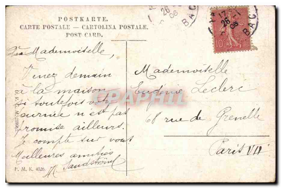 CPA Fantaisie A Mauve Brebis dans les dunes ( mouton moutons ) — Verso