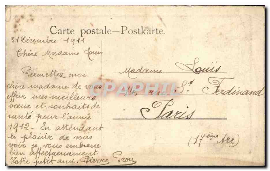 CPA Fantaisie Enfants bonne annee — Rückseite