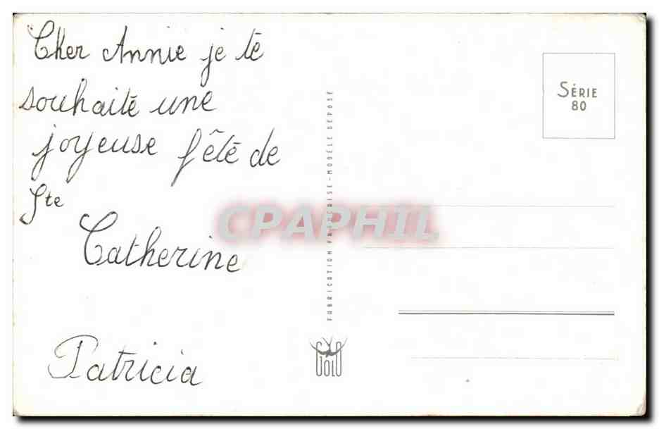 CPA Fantaisie Fleurs Ste Catherine — Verso