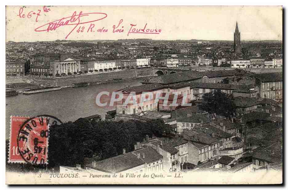Toulouse — Panorama der Stadt und der Quais — LL.
