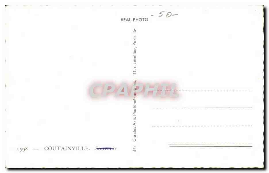 Coutainville — La Promenade, La Plage, Le Grand Hôtel, Le Casino — Cie des Arts Photomécaniques, Paris — Achterkant