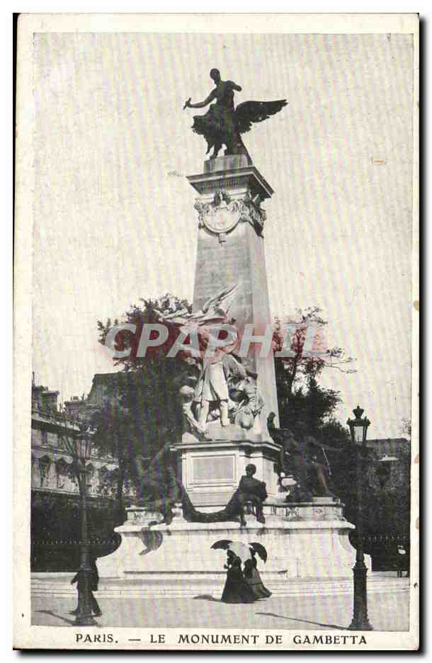 Paris CPA Le monument de Gambetta