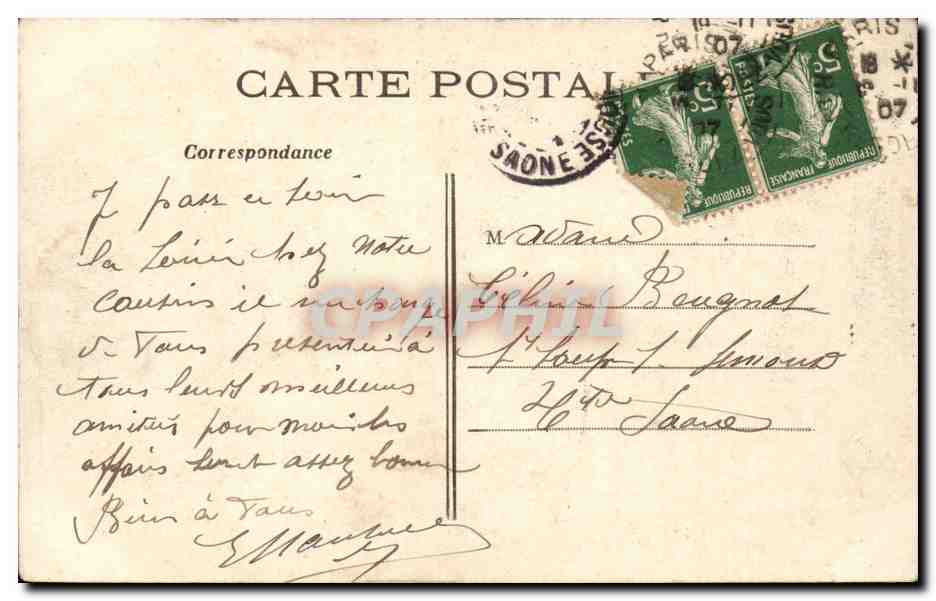 Paris CPA Boulevard de la Madeleine — Rückseite