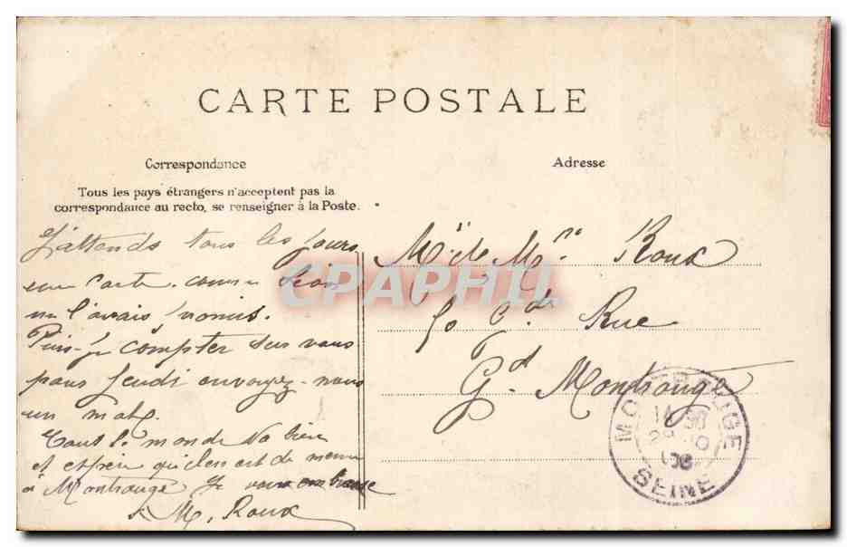 Paris CPA Souvenir Hirondelles — Rückseite
