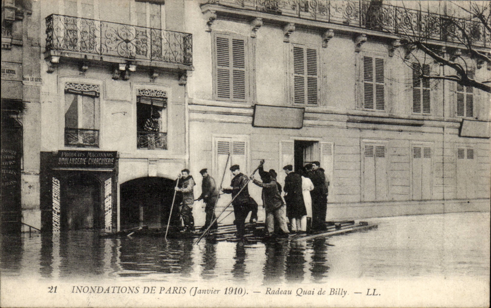 Paris CPA Inondations de janvier 1910 Radeau Quai de Billy