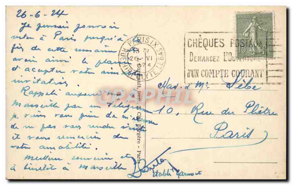 Paris CPA Le grand palais — Verso